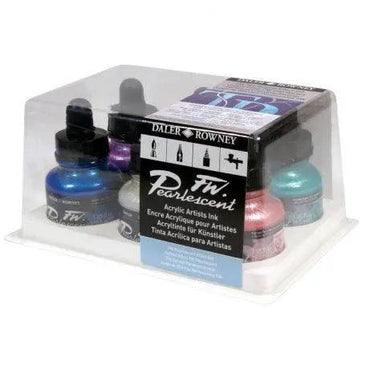 Daler Rowney FW Pearlescent Liquid Acrylic Inks Set of 6 - 30ml thestationers